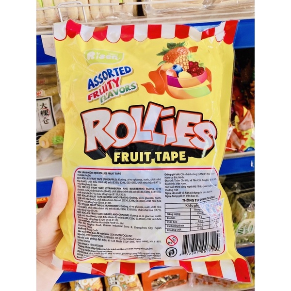 KẸO DẺO CUỘN ROLLIES RISEN VỊ TRÁI CÂY GÓI 350G