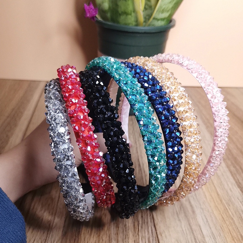 Băng Đô Cài Tóc Chống Trượt Đính Đá Pha Lê Thời Trang Xinh Xắn Cho Nữ