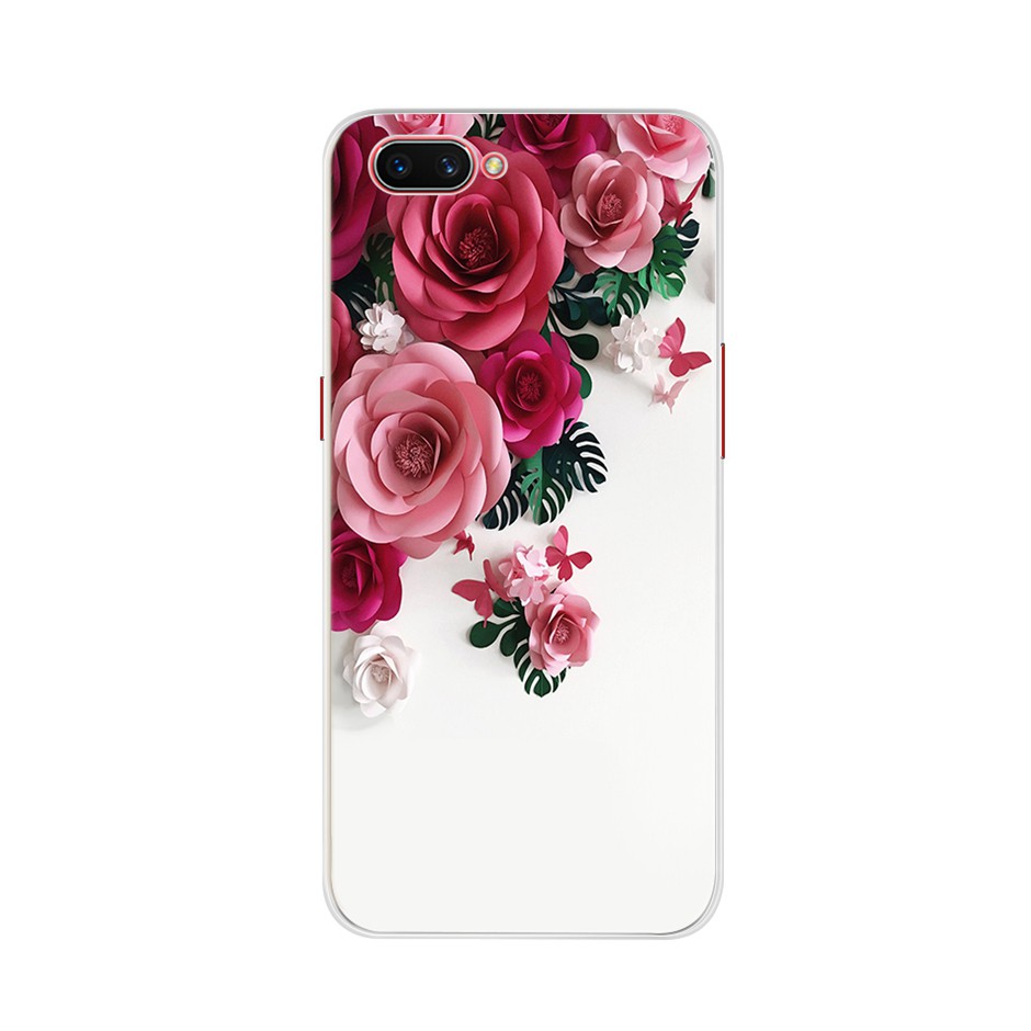Ốp điện thoại in hoa xinh xắn cho Oppo A5 A9 2020 A5S A7 A3S A31 A52 A92 A12 Realme C1