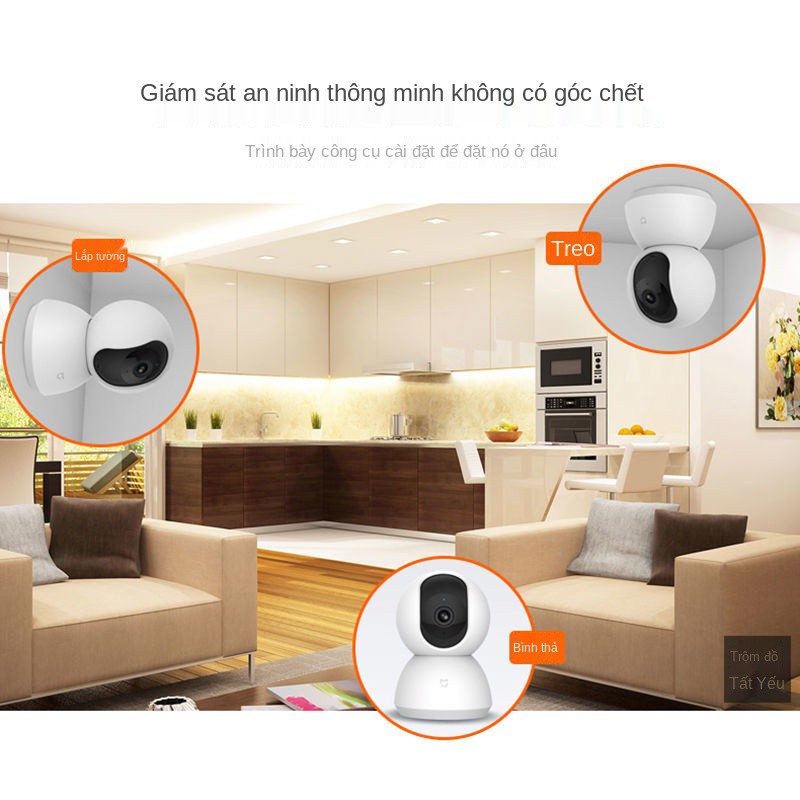 ■Camera thông minh Xiaomi Mijia phiên bản xoay nghiêng 1080p giám sát tại nhà 360 độ nhìn ban đêm Điều khiển đi