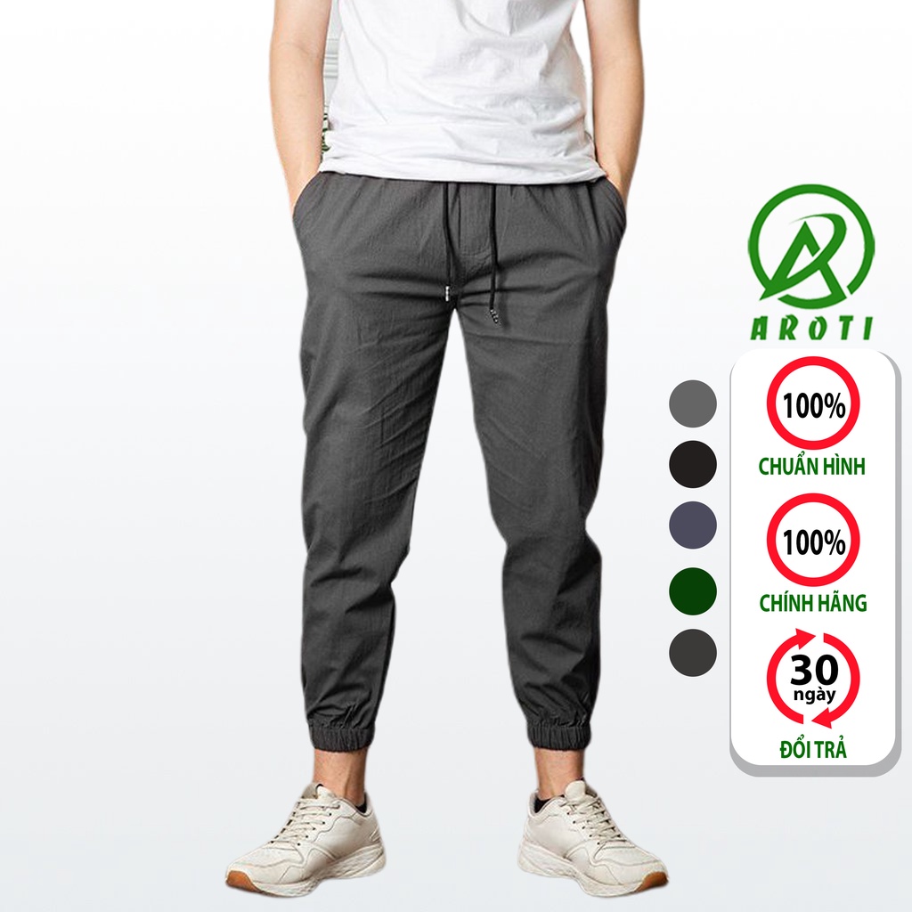 Quần Jogger Nam AROTI Form Slim Fit Chất Đũi Dày Đẹp Cao Cấp, Siêu Mát, Co Giãn Tốt Dáng Hàn Thể Thao Đủ Size QD44-GT