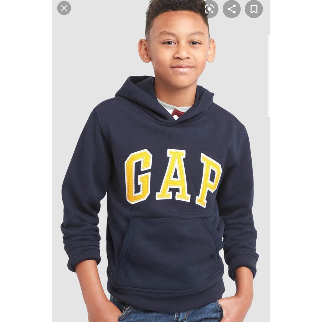 Áo nỉ hoodie Gap - navy Gap vàng