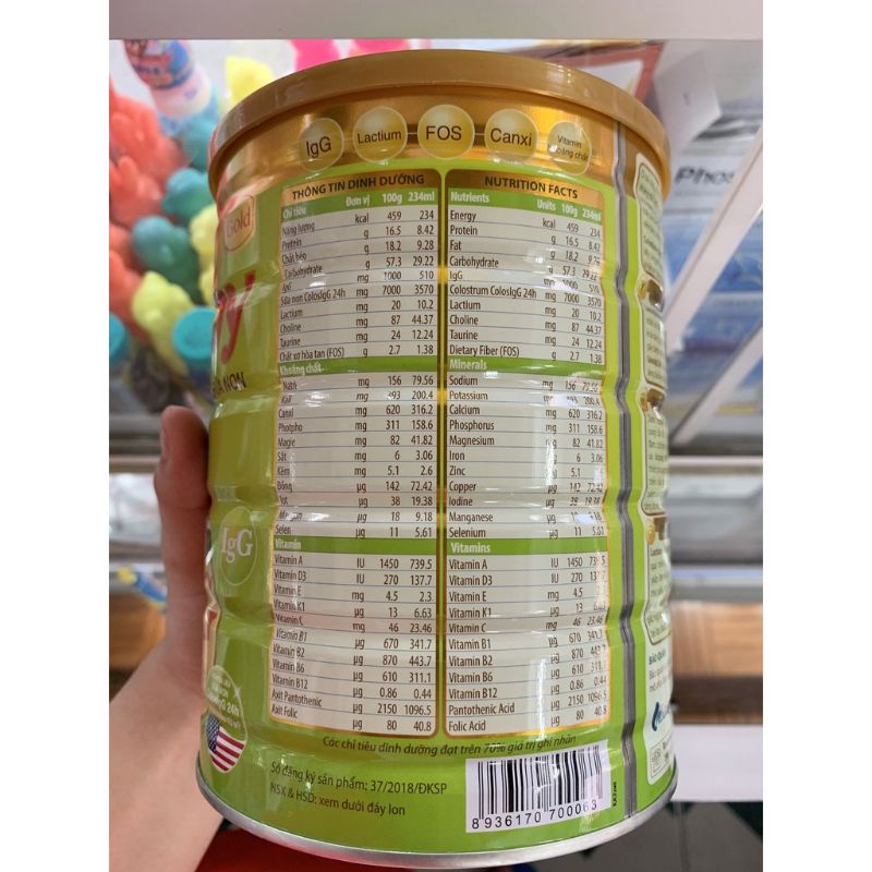 Sữa bột Colosbaby, 800g Gold 1000lgG 0+, 1+, 2+