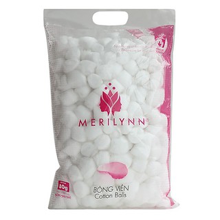 Gói 80gr Bông Gòn Viên Merilynn - Chính Hãng Bông Bạch Tuyết