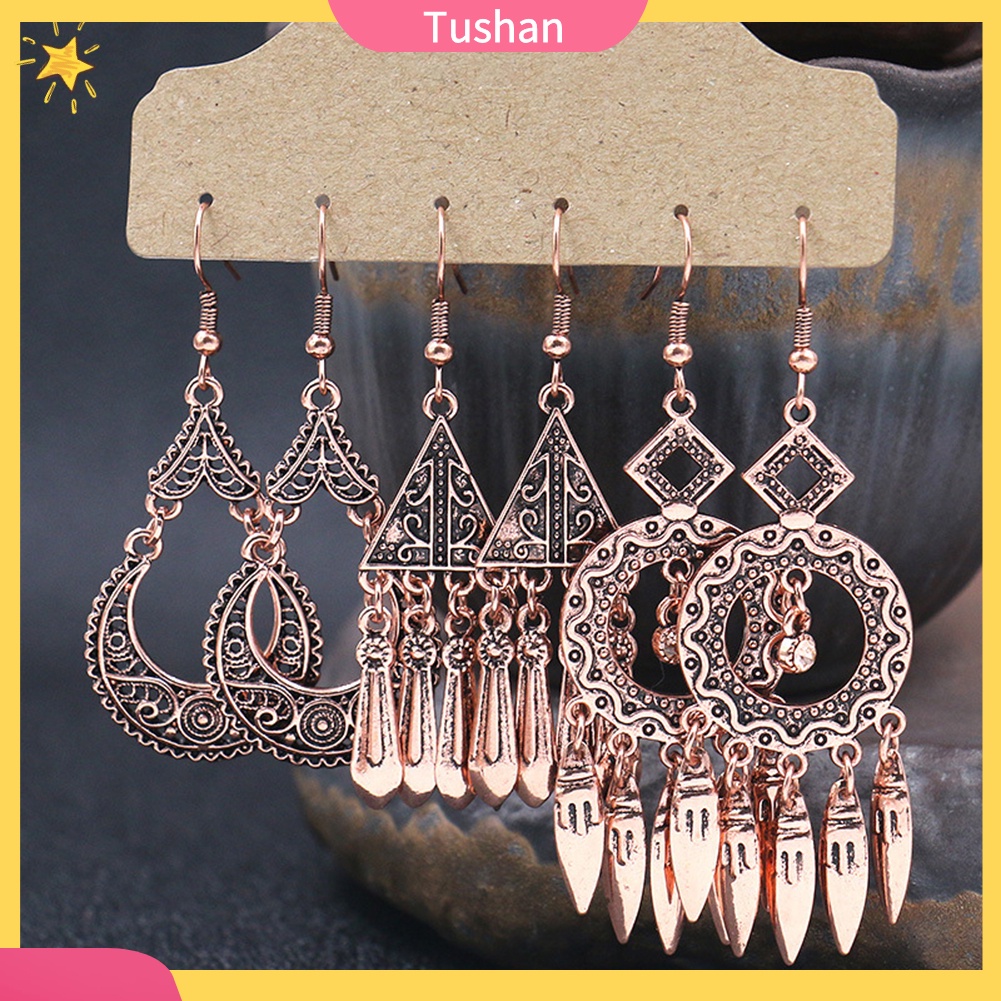 Set 3 Cặp Hoa Tai Thời Trang Dành Cho Nữ