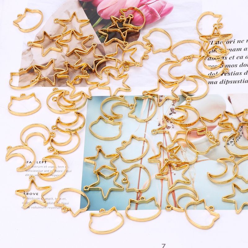 Set 90 Mặt Dây Chuyền Hình Mèo / Ngôi Sao / Mặt Trăng Làm Trang Sức
