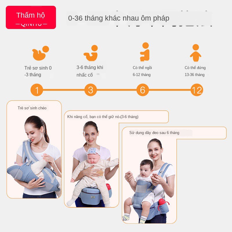 Đệm tựa lưng cho bé Baby Carrier Sản phẩm đa chức năng Mặt trước Bế bốn mùa Thông thường hè thoáng khí tạo tác <