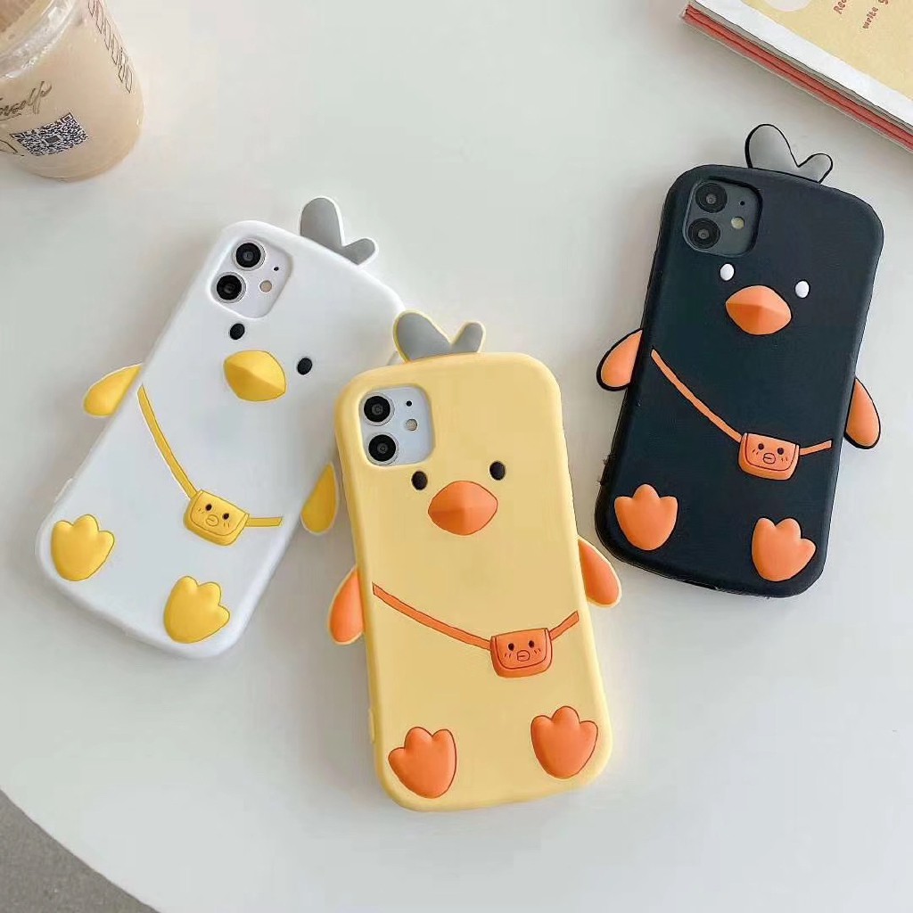 Ốp Điện Thoại Silicon Mềm Hình Vịt Hoạt Hình Cho iPhone 11 Pro Max iPhone 6 6s 7 8 Plus XR Xs Max iPod Touch 5 6 7