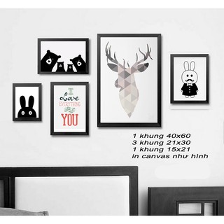 Tranh canvas kèm khung tranh treo tường