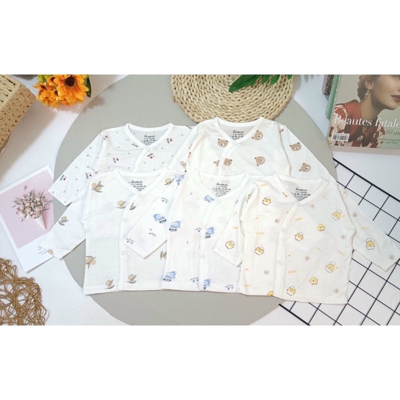 Áo dài tay cho bé sơ sinh vải pettit mềm mịn - mevabe