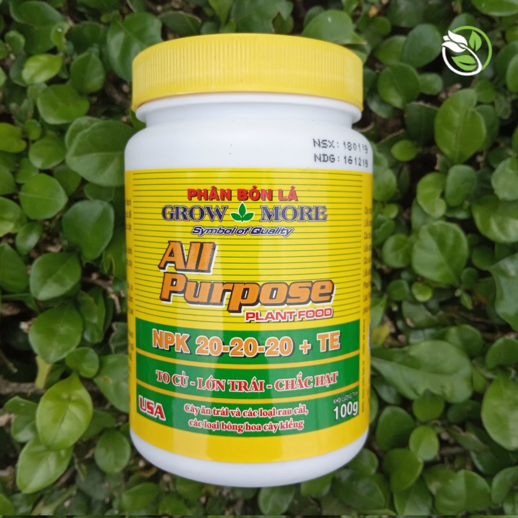 Combo 4 lọ  Growmore 15-30-15, 20-20-20, 6-30-30, 30-10-10  - Mỗi lọ 100g