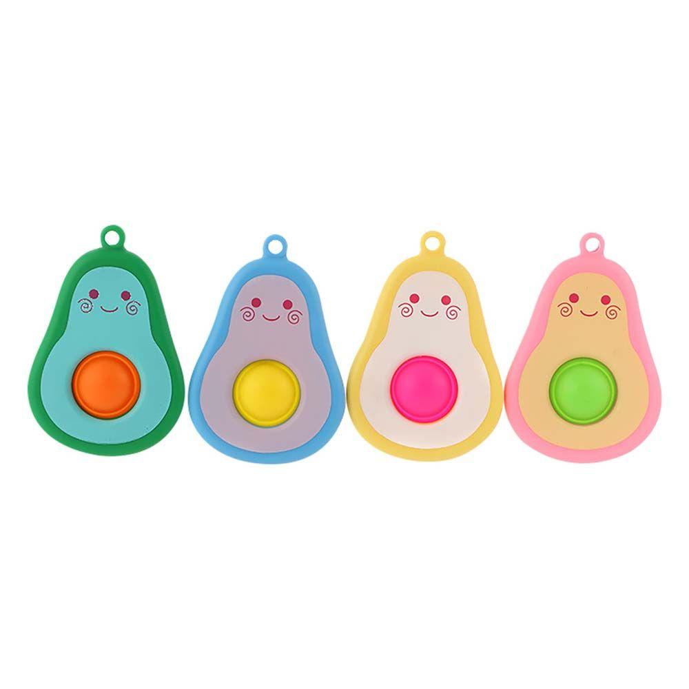 YIYU Đồ chơi bóp bong bóng silicone chống căng thẳng họa tiết quả bơ đơn giản có dây đeo