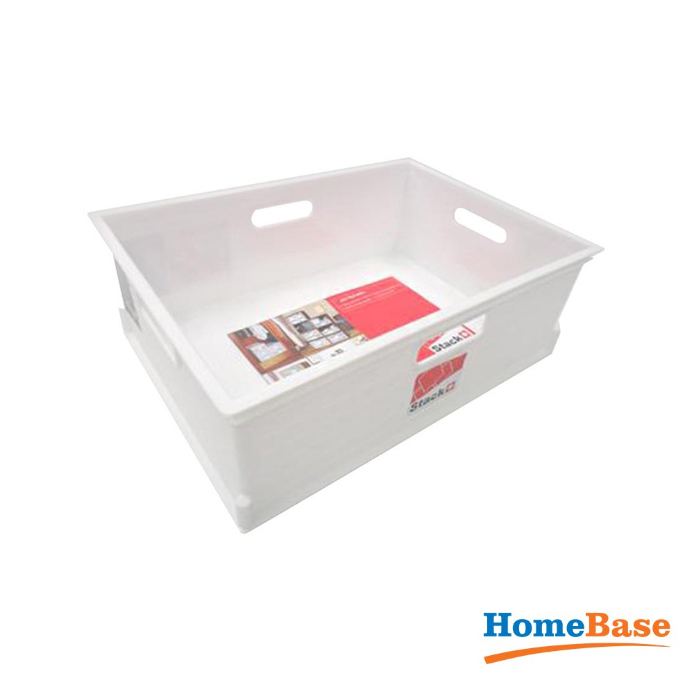 HomeBase STACKO Rổ nhựa để đồ có thể xếp chồng lên nhau Thái Lan W39xD28xH13.3cm Trắng