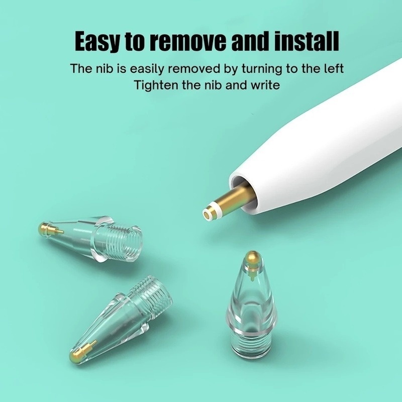 Đầu Bút Cảm Ứng Trong Suốt Bằng Hợp Kim Niken Cho Bút Cảm Ứng Apple Pencil Gen 1 2/ IPad