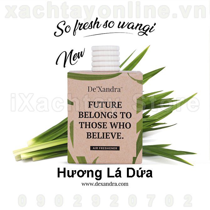 Tinh dầu treo xe ô tô DE'XANDRA - Hương lá dứa - Malaysia