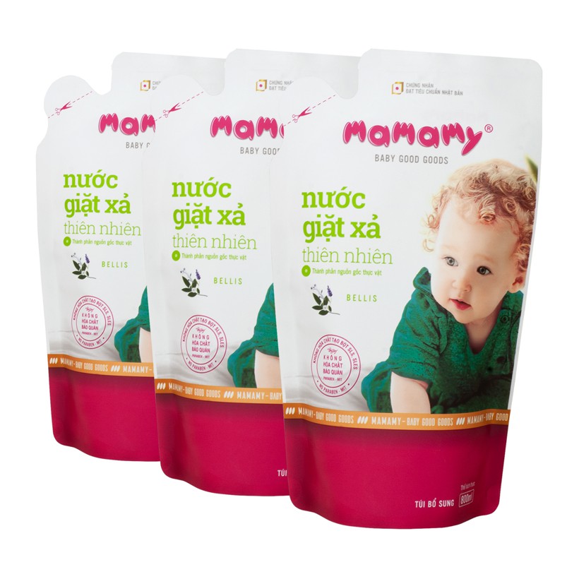 Túi Nước Giặt Xả Thiên Nhiên Mamamy 800ml