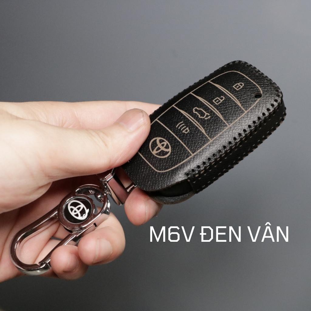 Bao da bọc ốp chìa khoá xe ô tô Toyota Fortuner Legender 2022, da bò nhiều màu, khâu thủ công To36F