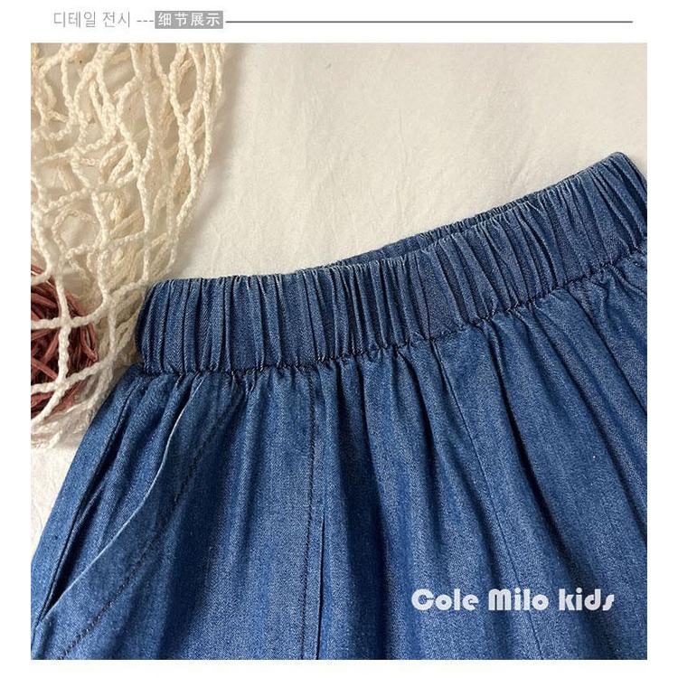 Quần Short Denim Dáng Rộng Phong Cách Nhật Hàn Thời Trang Mùa Hè Hàng Mới 2022 Dành Cho Bé Trai Và Bé Gái