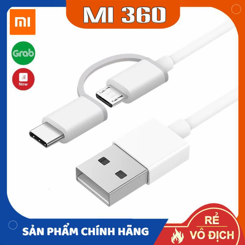 Cáp Sạc Đa Năng 2 Trong 1 USB Type-C / Micro USB Xiaomi Chính Hãng ✅ Cáp Sạc 2 In 1 Xiaomi Siêu Bền