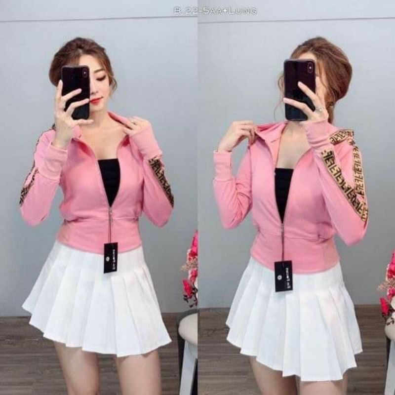 Áo Khoác Chống Nắng Lửng Nữ 5 Túi. Áo Khoác Thun Croptop Nữ