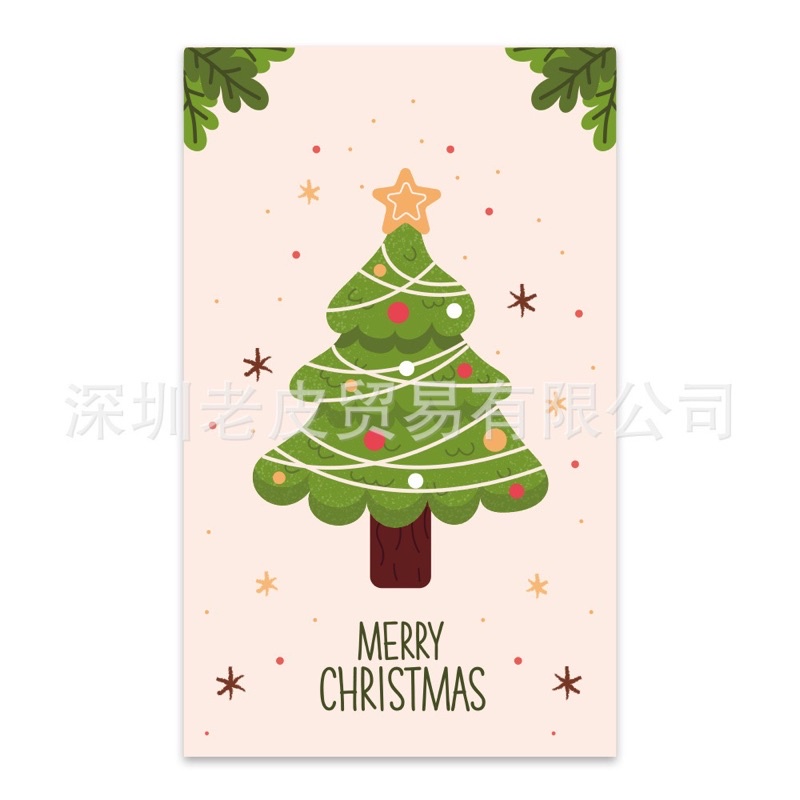 Set 10 tag Noel gắn hộp quà, túi bánh size 5.4 x 9 cm