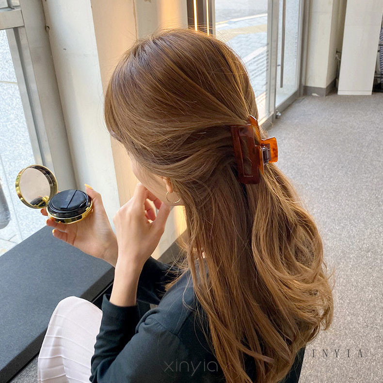 Kẹp Tóc Hình Vuông Kích Thước Lớn Đơn Giản Phong Cách Hàn Quốc