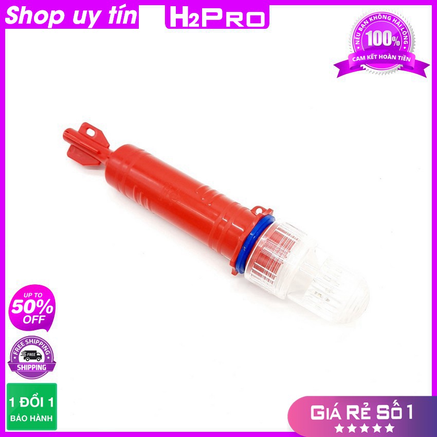 Đèn Chớp Cảnh Báo Trắng Vỏ Đỏ H2Pro Cao Cấp (2 Pin), Đèn Báo Hiệu Tàu Biển (Tặng 2 Pin Đại)-H2Pro Tech