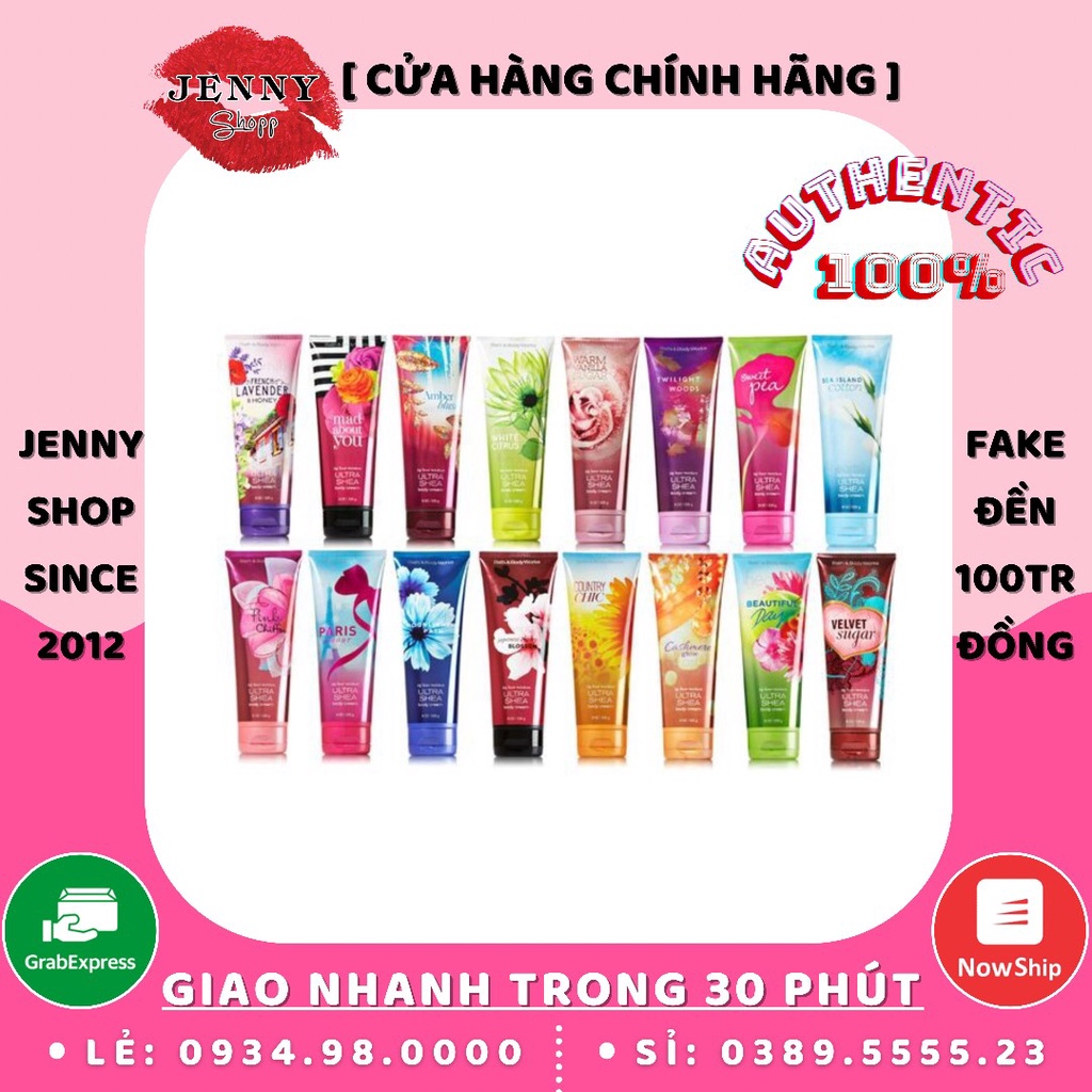 Kem Dưỡng Thể Bath &amp; Body Works 24 Hour Moisture Ultra Shea Body Cream 226g