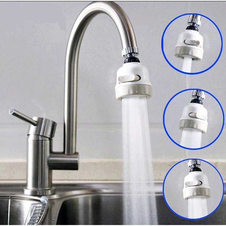Đầu vòi tăng áp nước rửa bát 3 chế độ nước Xoay 360 độ