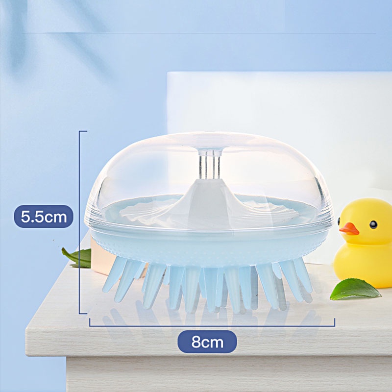 Bàn Chải Gội Đầu Bằng Silicone Hình Sứa Tròn Tiện Dụng