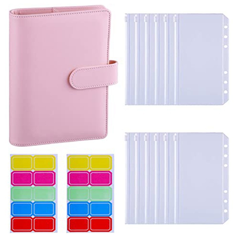 Set 20 Bìa Đựng Tài Liệu/Sổ Tay A6 Với 12 Lỗ Có Khóa Kéo