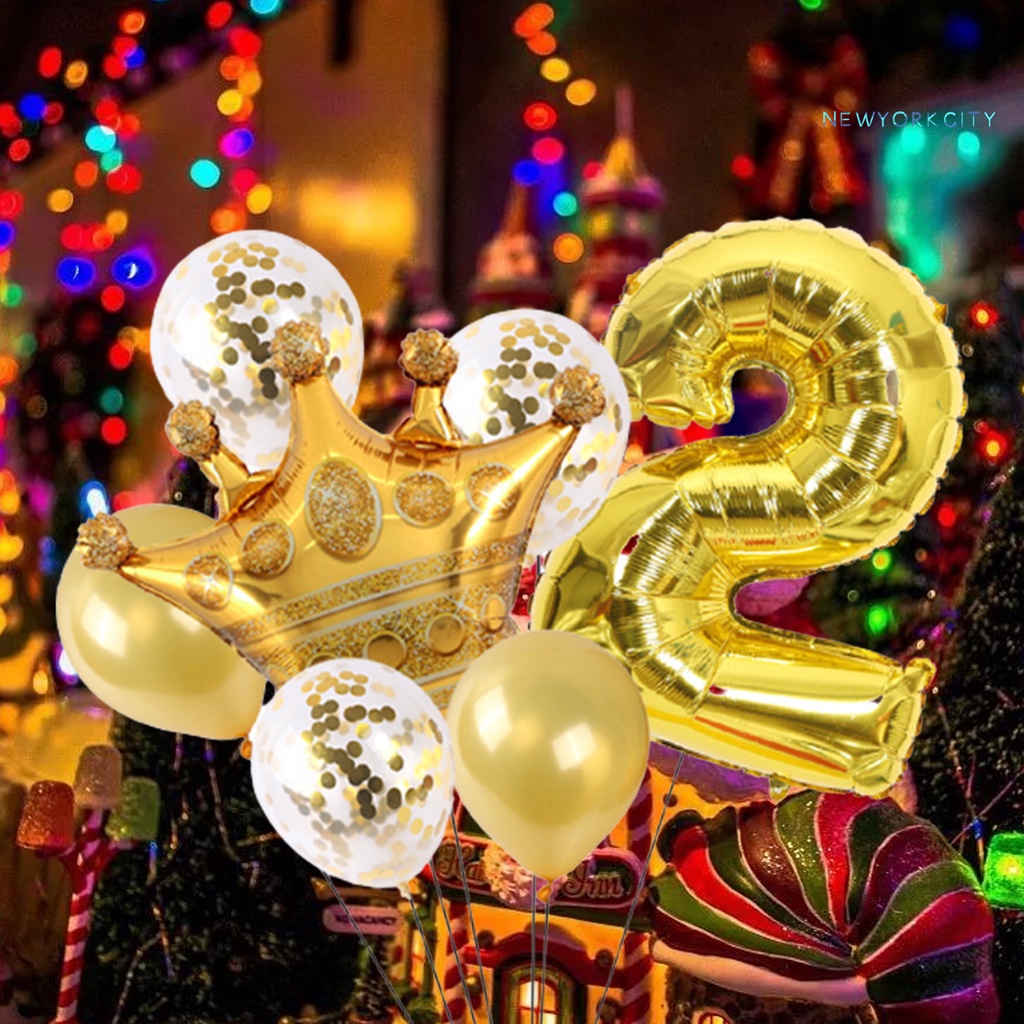 1 Set Bong Bóng Lá Nhôm Hình Số Dùng Trang Trí Tiệc Sinh Nhật
