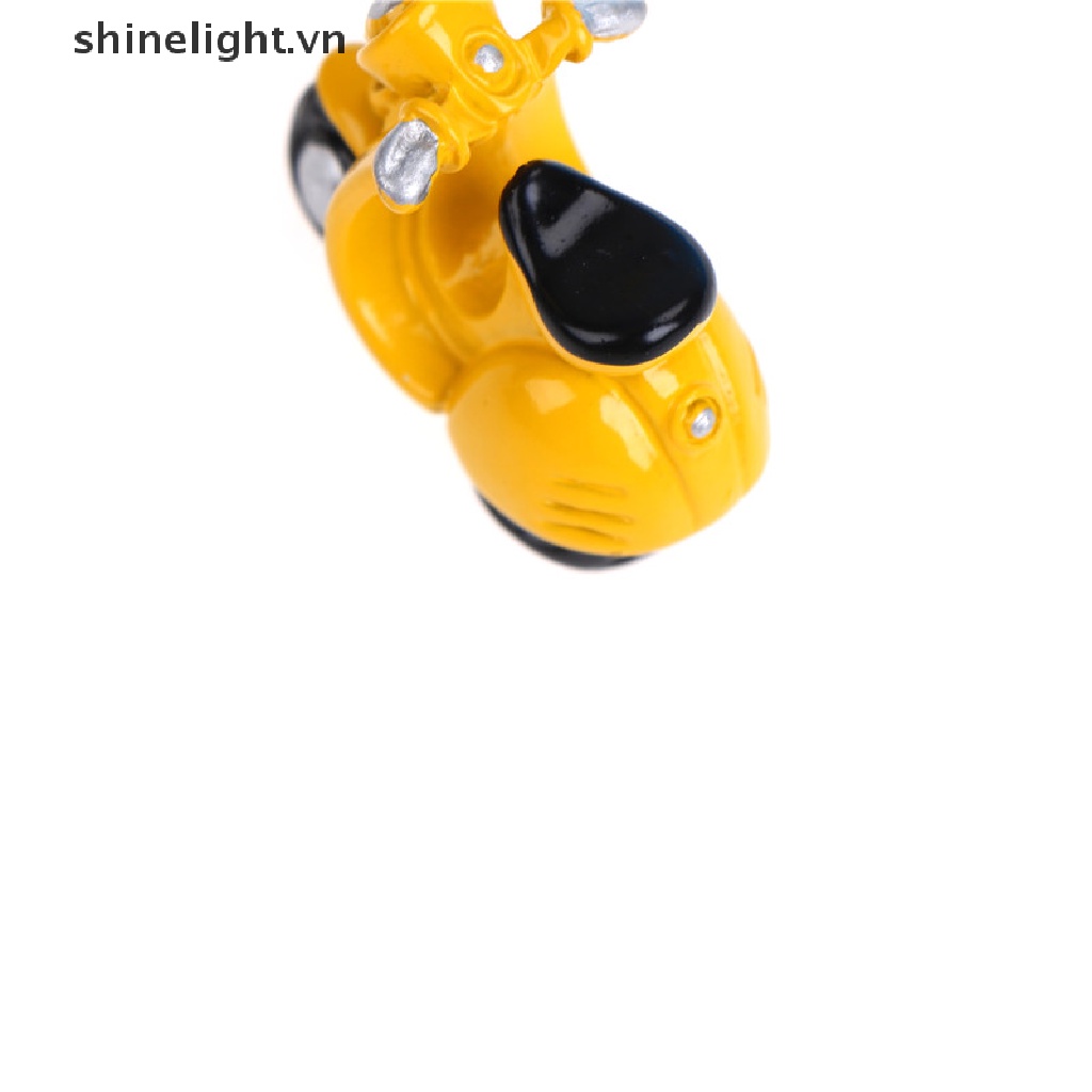 Mô Hình Xe Mô Tô Ba Bánh Mini Trang Trí Tiểu Cảnh Sân Vườn