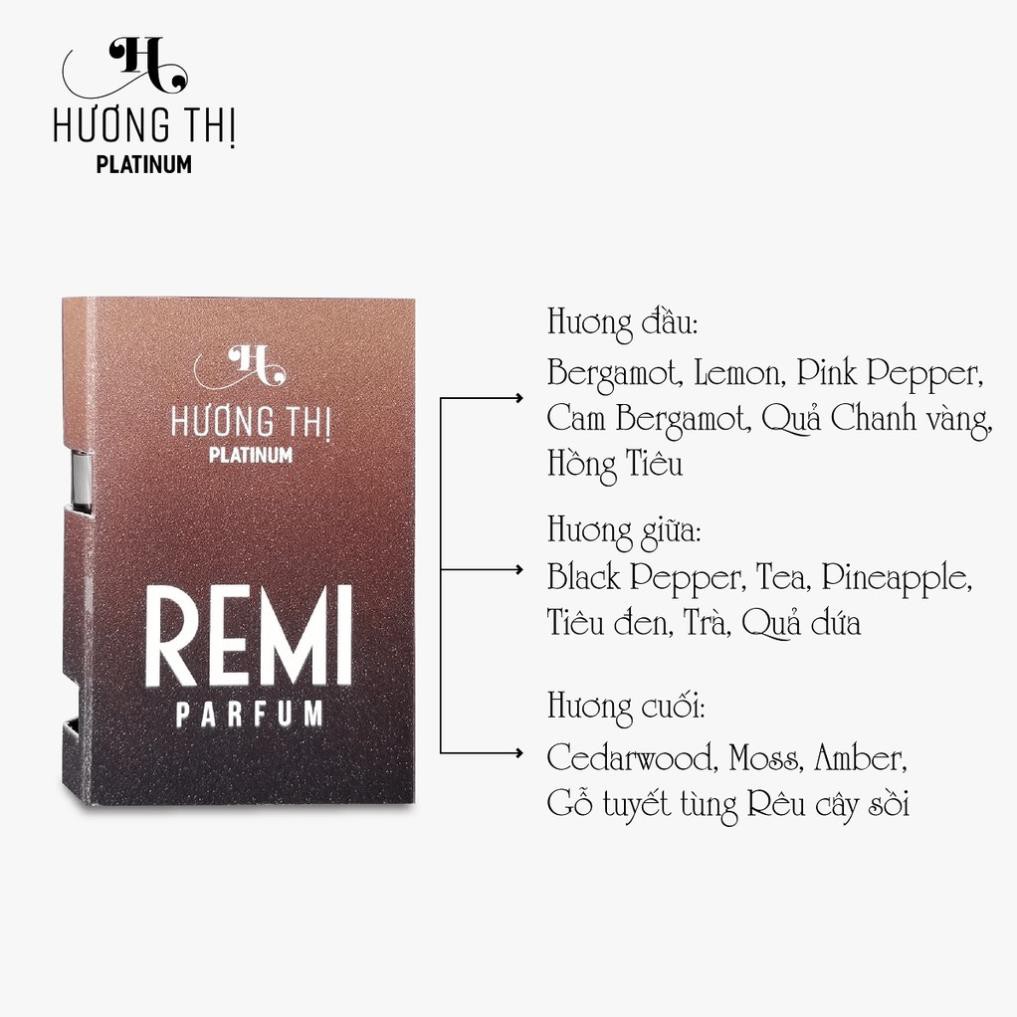 Mẫu Thử Nước Hoa Nam Remi Hương Thị Phong Cách Cá Tính Cho Phái Mạnh  2 ml HƯƠNG THỊ PLATINUM | Thế Giới Skin Care