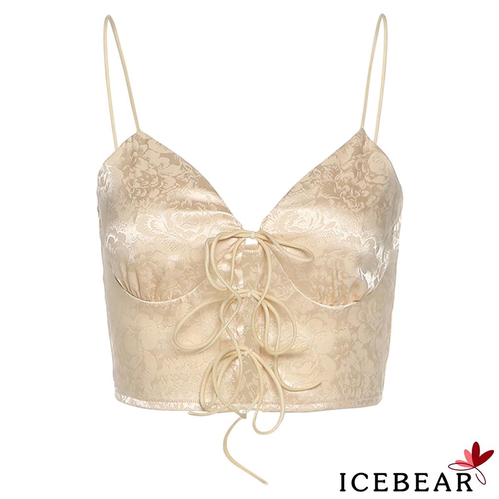 Áo Hai Dây Cổ Chữ V Họa Tiết Hoa Xinh Xắn Quyến Rũ Cho Nữ