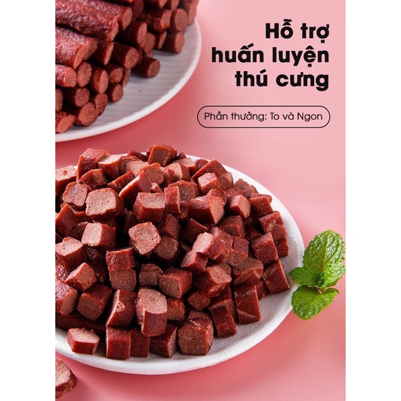 Bánh thưởng cho chó - Thịt bò thưởng dạng thanh và khố i- Gói 500 gram