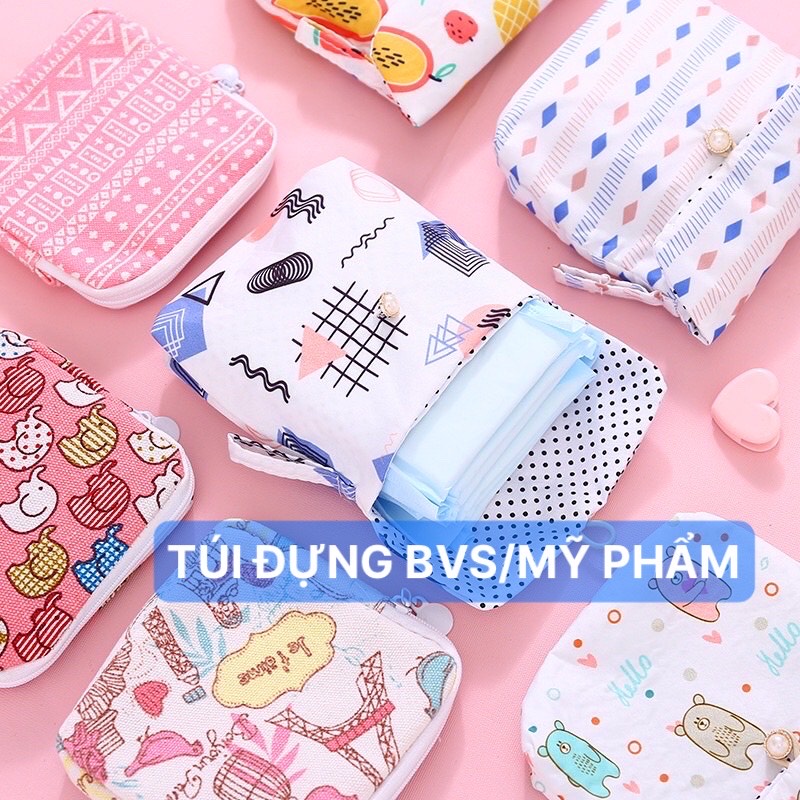 Túi Đựng Băng Vệ Sinh, Túi Đựng Đồ Cá Nhân Vải Cao Cấp Kín Đáo Nhỏ Gọn Dễ Thương