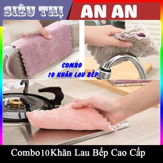 Combo 10 khăn lau bếp đa năng 2 mặt siêu thâm hút kháng khuẩn