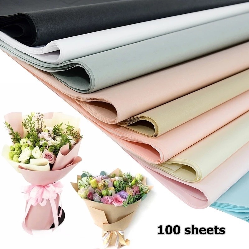 Set 100 Tờ Giấy Gói Quà / Áo Sơ Mi / Giày Dép Handmade DIY Nhiều Màu Sắc