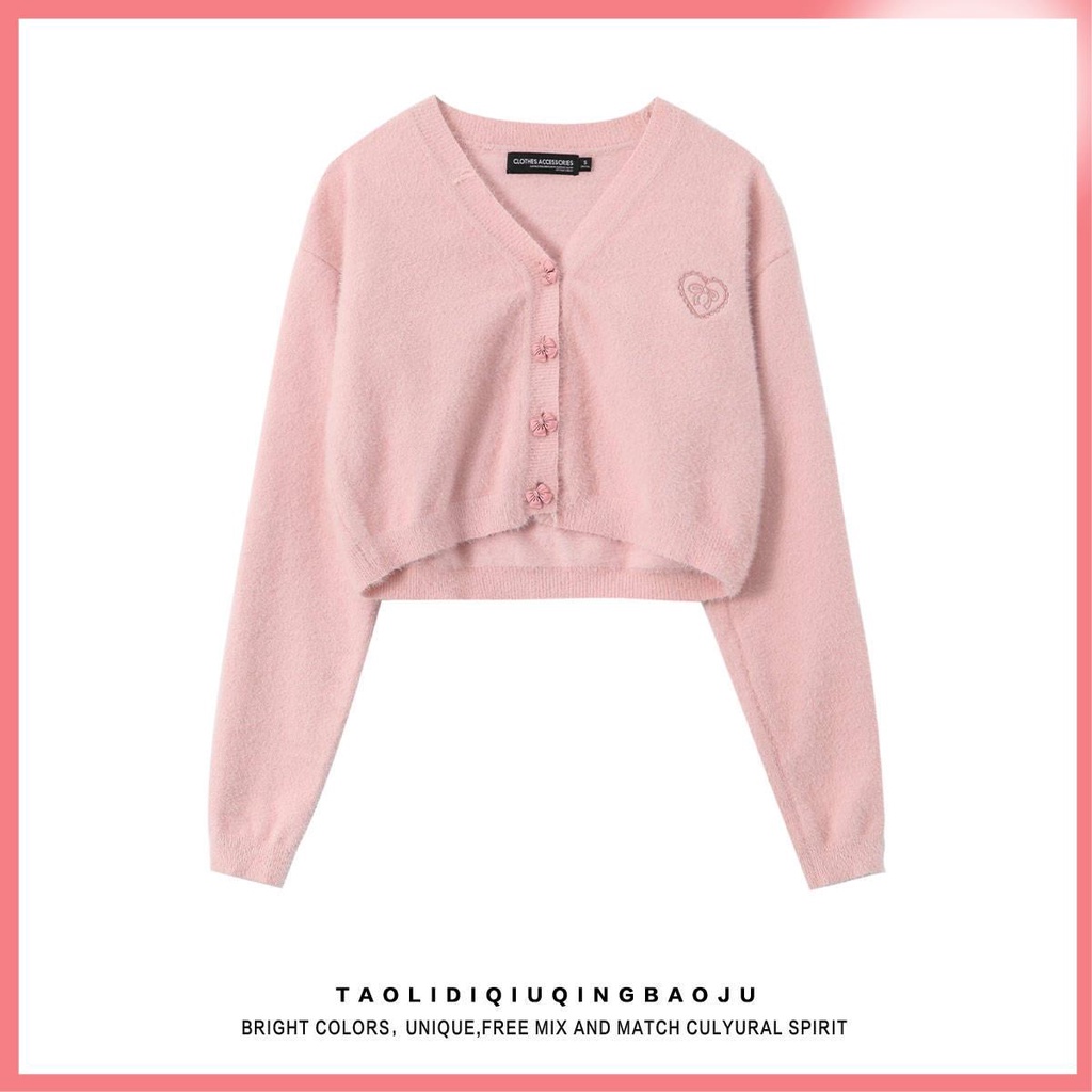 áo khoác croptop nữ bigsize cardigan croptop áo croptop cổ lọ Áo Khoác Cardigan Dệt Kim Dáng Ngắn Cổ Chữ V Tay Dài Mềm Mại Thời Trang Cho Nữ