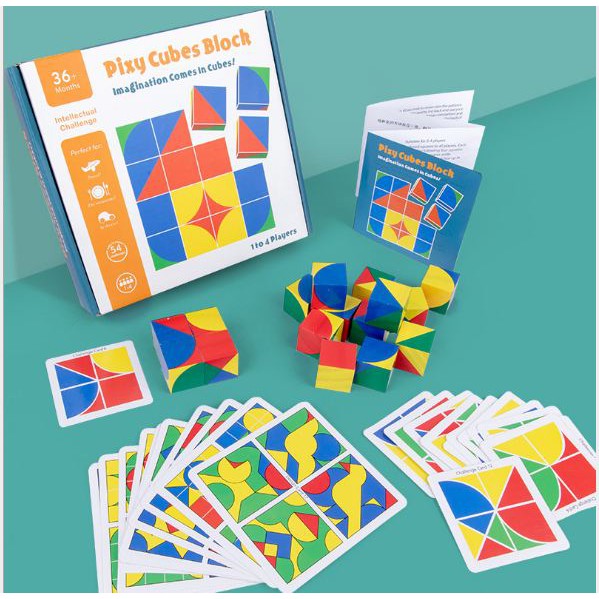 Đồ chơi trí tuệ cho trẻ,bộ rèn luyện phát triển tư duy logic pixy cubes block cho bé từ 3 tuổi-Shopmina123