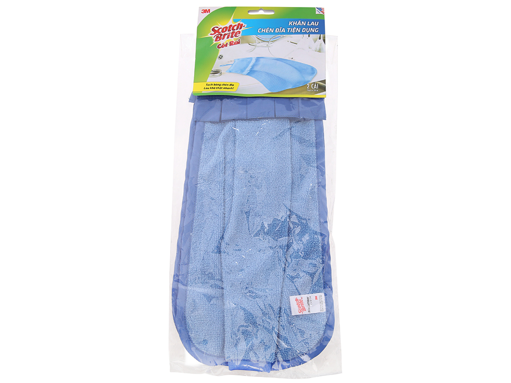 Combo 2 Khăn lau chén đĩa Scotch Brite 3M đa năng, không trầy xước, thấm hút gấp 4 lần, không để lại bụi, độ bền cao