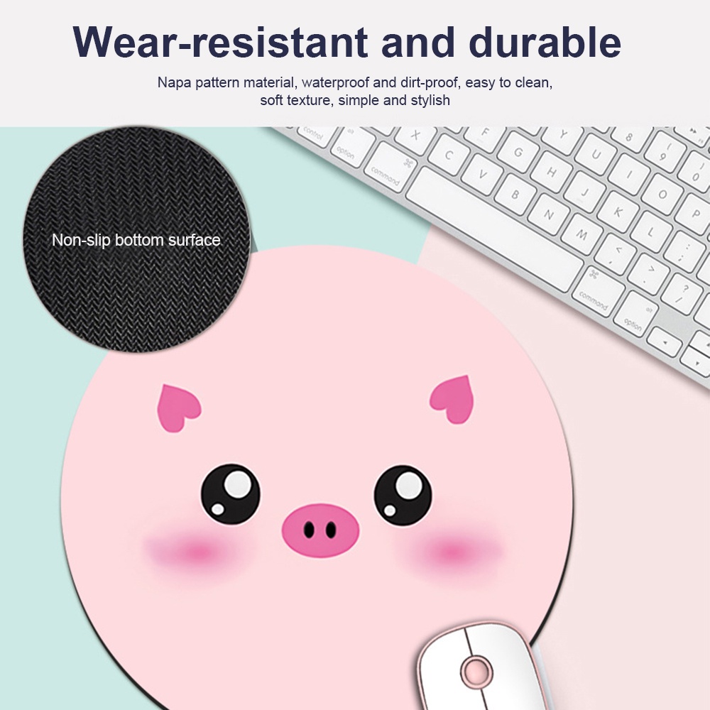 Miếng Lót Chuột Hình Tròn Họa Tiết Dễ Thương Chống Trượt Tiện Dụng Cho Văn Phòng/ Máy Tính