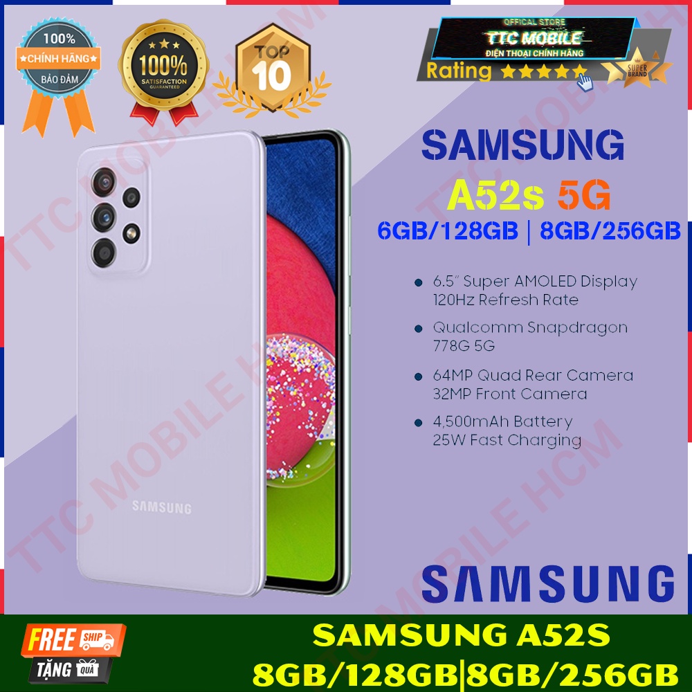 Điện Thoại Samsung Galaxy A52S 5G  Snapdragon 778G 5G-Chính hãng