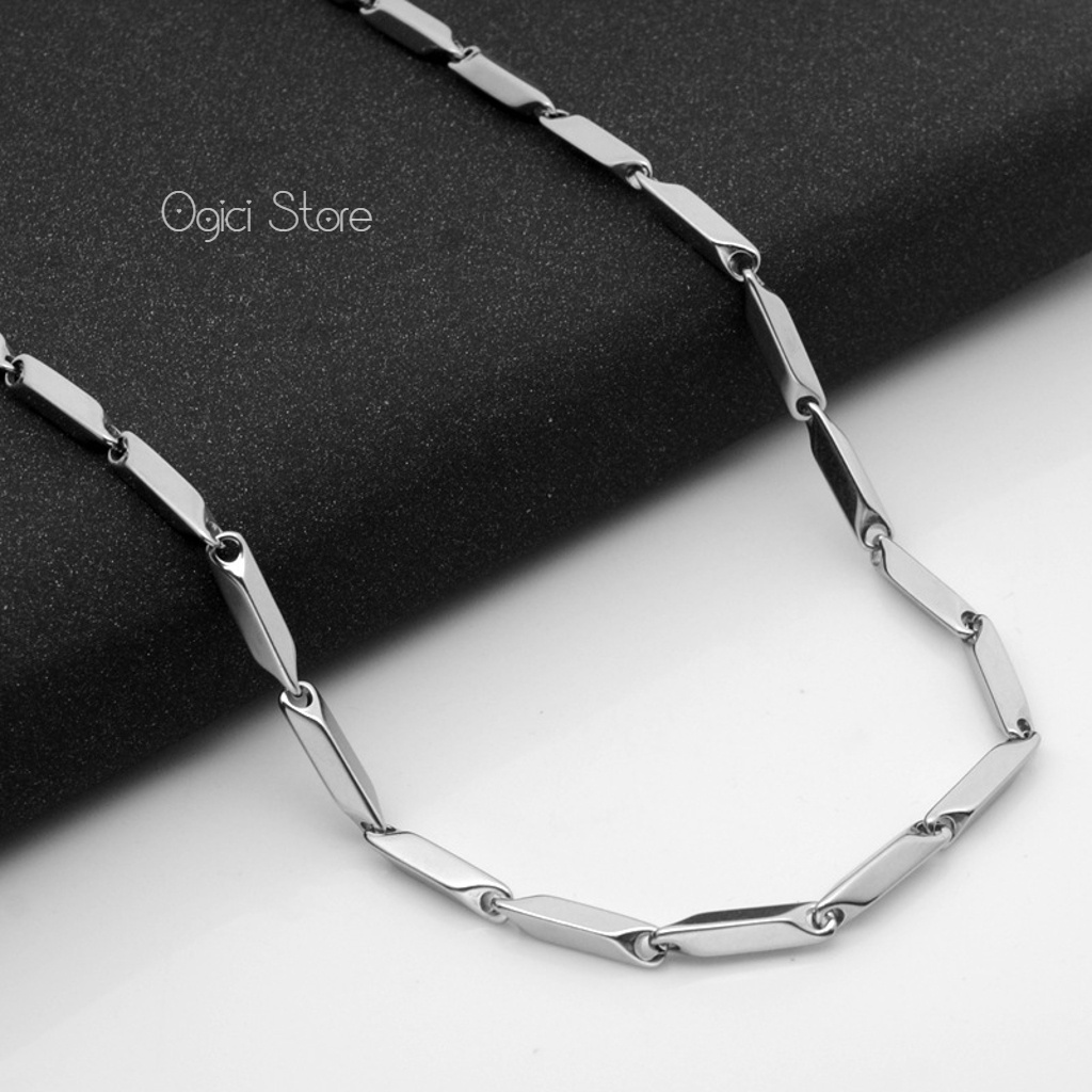 Dây chuyền nam nữ titan không gỉ thời trang, Vòng cổ vát cạnh dạng chuỗi xu hướng mạnh mẽ, Cá tính, Unisex
