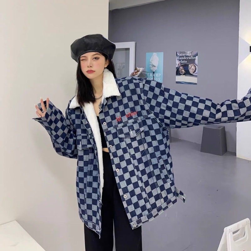 Áo khoác bò caro Nam nữ