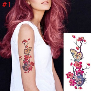 Combo 5 Hình xăm dán tatoo, miếng dán giả xăm hoa anh đào dán tay, ngực, bụng cho nữ kích thước 9 x 19 cm