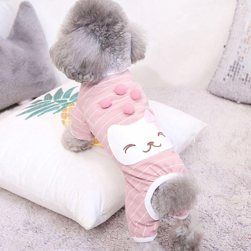 Bộ Áo Liền Quần Mềm Mại In Họa Tiết Hoạt Hình Thời Trang Mùa Đông Cho Cún