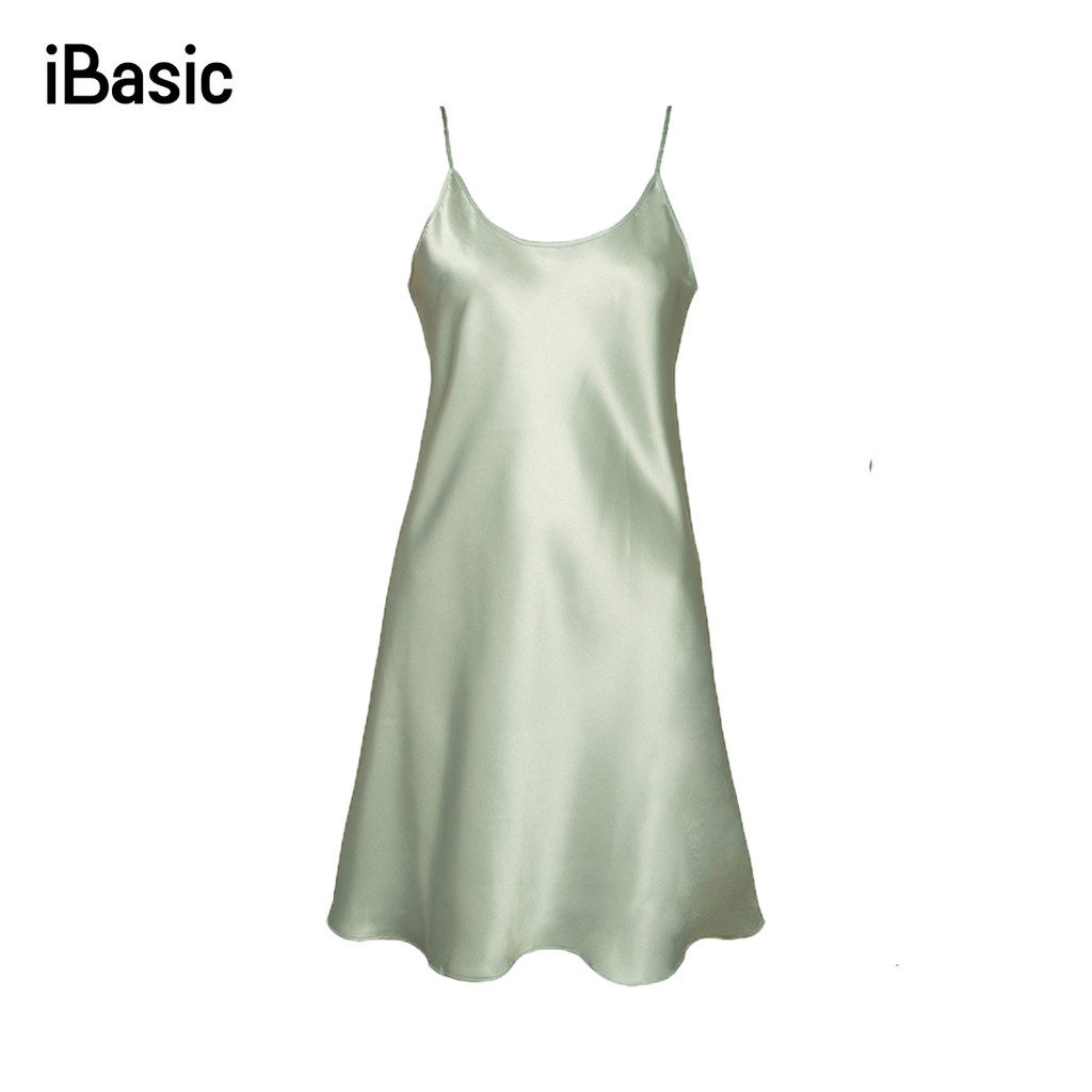 Đầm ngủ mặc nhà satin mềm mại iBasic 7916 - HÀNG MỚI VỀ