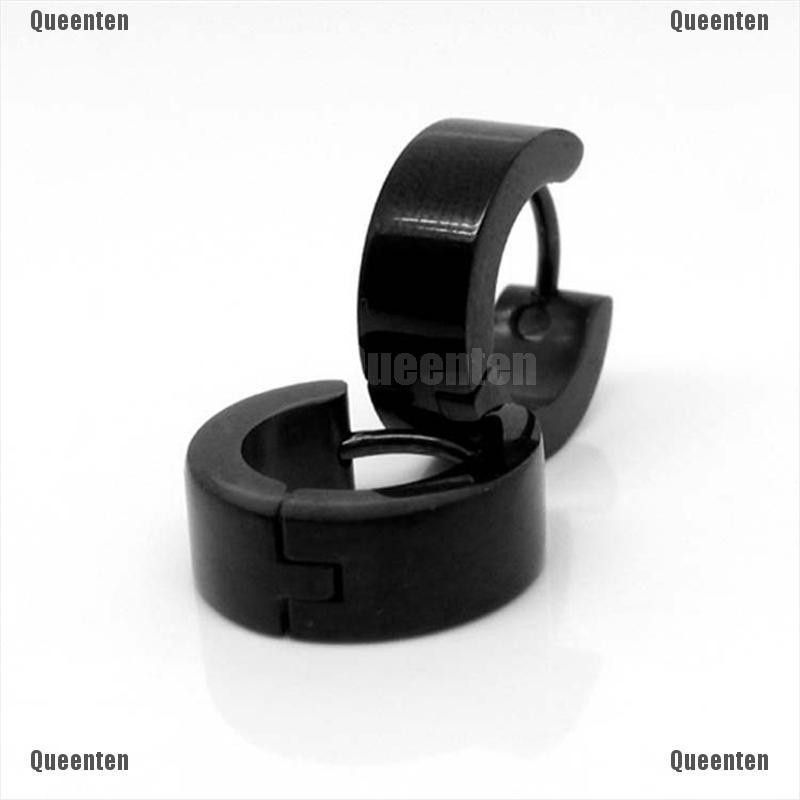 ★Queen★1 Pair PUNK Men Women Hoop Ear Stud Stainless Steel Earring Hoop Piercing